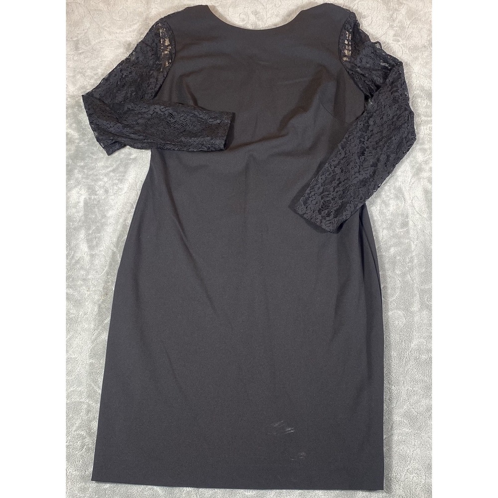 Ralph Lauren Cocktail Dress Women‎ 12 Keanu Lace Inset Long Slv Black Formal NWT - Picture 6 of 14